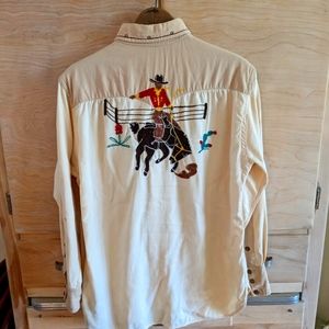 RARE! Vintage 1950's Tem-Tex Embroidered Western Shirt